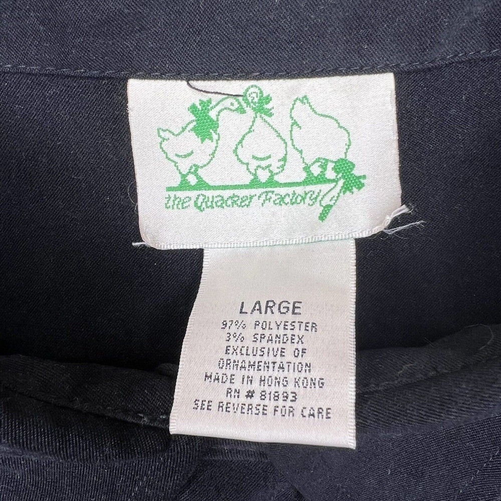 The Quacker Factory Black Button-Up Stretch Snowf… - image 6